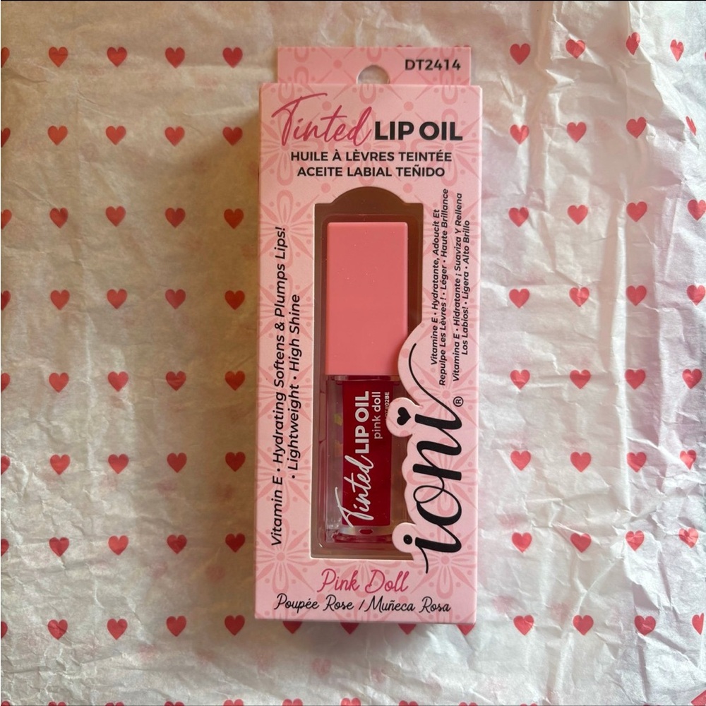 Ioni “Pink Doll” Tinted Lip Oil - Lightweight, High Shine!